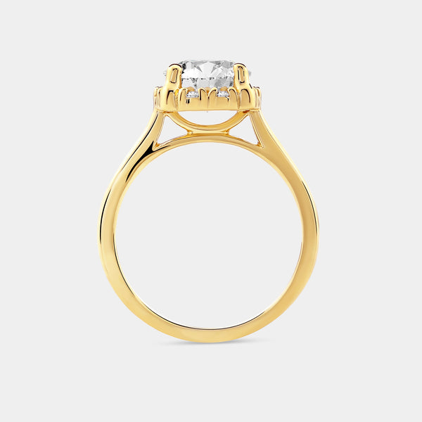 2 Carat Lab-Grown Diamond Round-Shaped Hidden Halo Engagement Ring — GILDED New York
