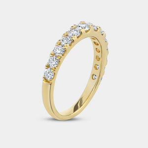 Gilded 4 Carat Lab-Grown Diamond Engagement Ring Set with a Round-Shaped Center and a Flower Halo