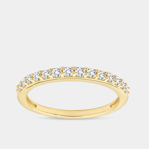 Gilded 1/3 Carat Lab-Grown Diamond Round-Shaped Shared-Prong Wedding Band
