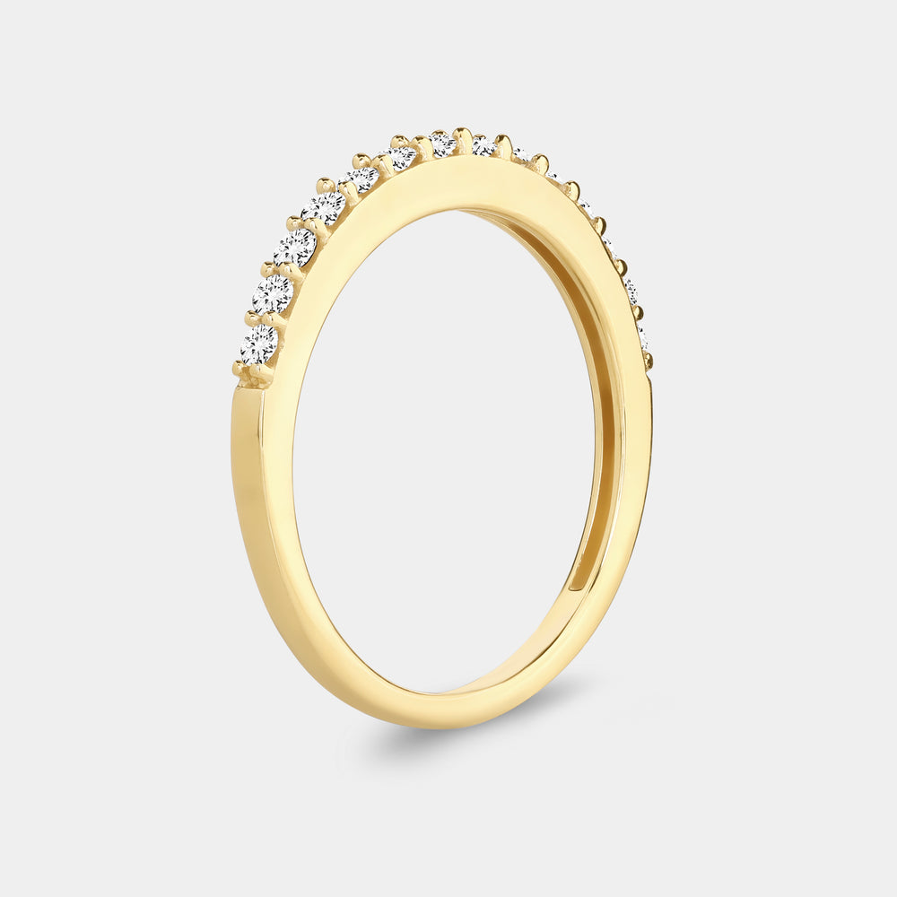 Gilded 1/3 Carat Lab-Grown Diamond Round-Shaped Shared-Prong Wedding Band