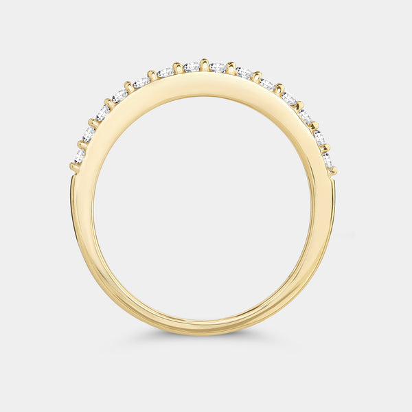 Gilded 1/3 Carat Lab-Grown Diamond Round-Shaped Shared-Prong Wedding Band