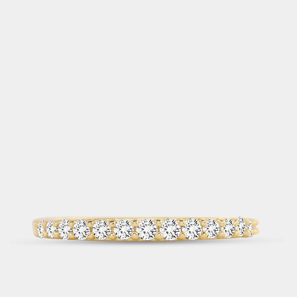 Gilded 1/3 Carat Lab-Grown Diamond Round-Shaped Shared-Prong Wedding Band