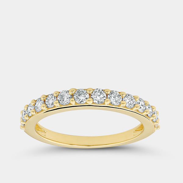 Gilded 5/8 Carat Lab-Grown Diamond Round-Shaped Shared-Prong Wedding Band