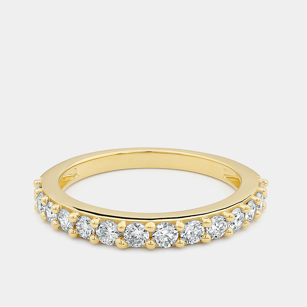 Gilded 5/8 Carat Lab-Grown Diamond Round-Shaped Shared-Prong Wedding Band