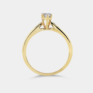 Gilded 1/2 Carat Lab-Grown Diamond Pear-Shaped Cathedral Solitaire Ring