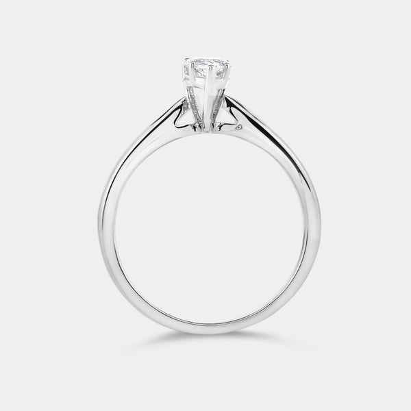 1/2 Carat Lab-Grown Diamond Pear-Shaped Classic Solitaire Ring — GILDED New York
