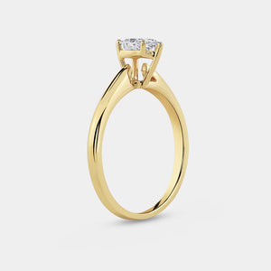 Gilded 1/2 Carat Lab-Grown Diamond Pear-Shaped Cathedral Solitaire Ring
