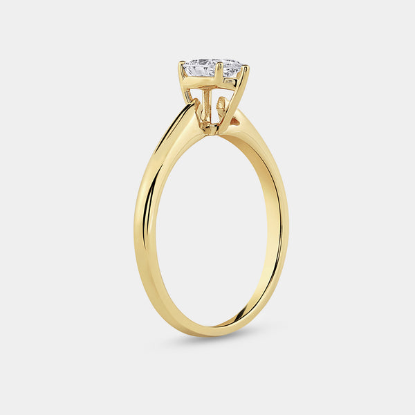 Gilded 1/2 Carat Lab-Grown Diamond Pear-Shaped Cathedral Solitaire Ring