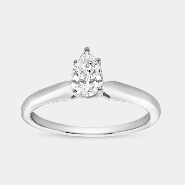 1/2 Carat Lab-Grown Diamond Pear-Shaped Classic Solitaire Ring — GILDED New York