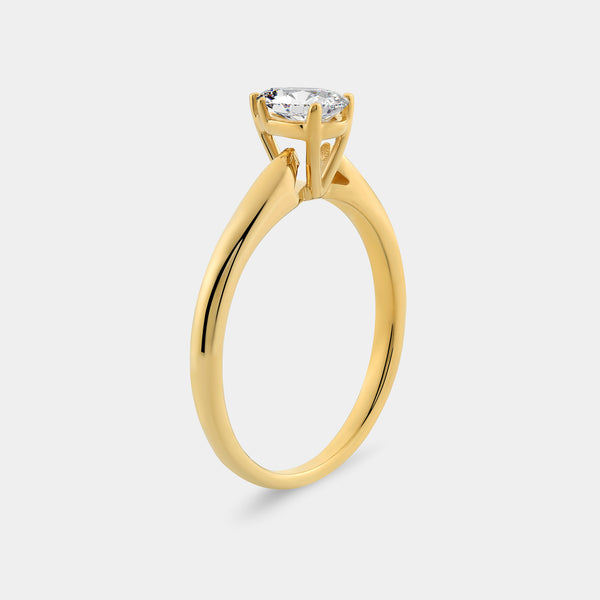 1/2 Carat Lab-Grown Diamond Pear-Shaped Classic Solitaire Ring — GILDED New York