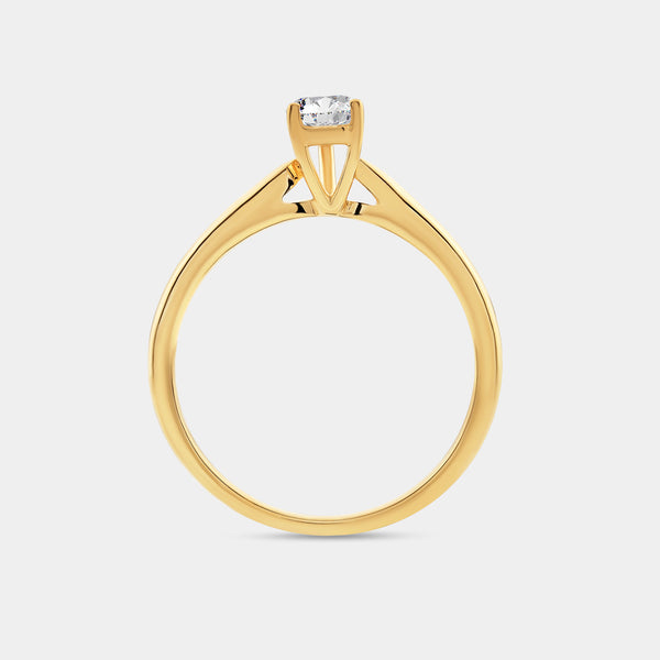 1/2 Carat Lab-Grown Diamond Pear-Shaped Classic Solitaire Ring — GILDED New York