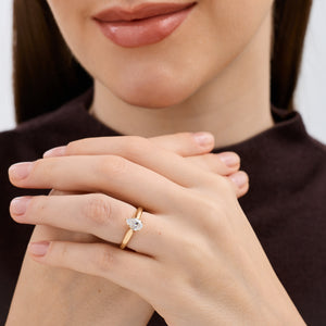 Gilded 3/4 Carat Lab-Grown Diamond Pear-Shaped Classic Solitaire Ring