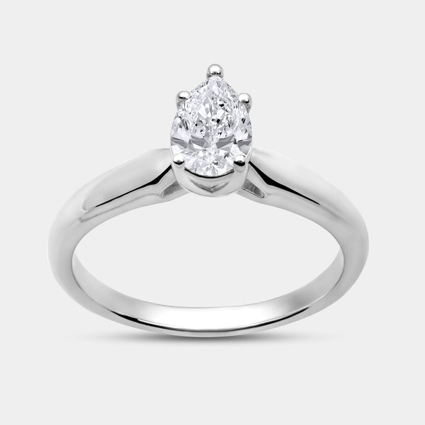 3/4 Carat Lab-Grown Diamond Pear-Shaped Classic Solitaire Ring — GILDED New York