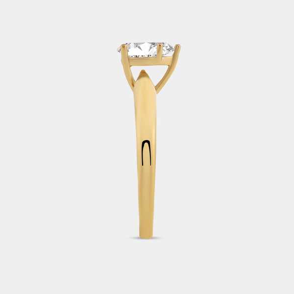 3/4 Carat Lab-Grown Diamond Pear-Shaped Classic Solitaire Ring — GILDED New York