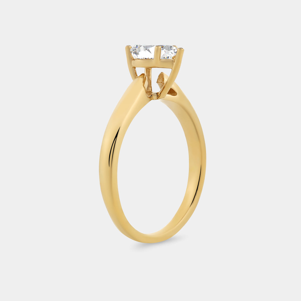 Gilded 3/4 Carat Lab-Grown Diamond Pear-Shaped Classic Solitaire Ring