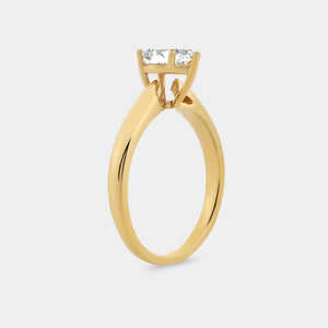 Gilded 3/4 Carat Lab-Grown Diamond Pear-Shaped Classic Solitaire Ring