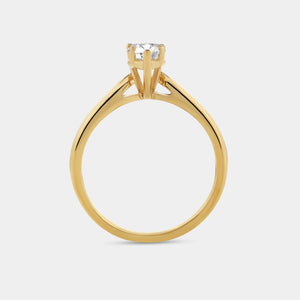 Gilded 3/4 Carat Lab-Grown Diamond Pear-Shaped Classic Solitaire Ring