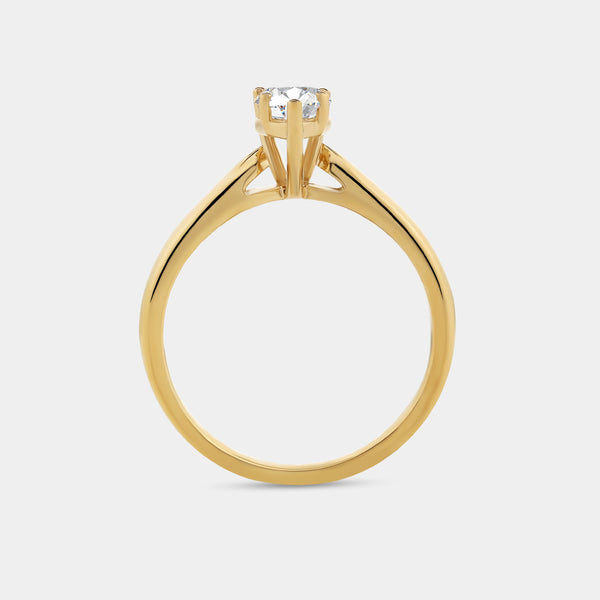 3/4 Carat Lab-Grown Diamond Pear-Shaped Classic Solitaire Ring — GILDED New York
