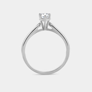 Gilded 3/4 Carat Lab-Grown Diamond Pear-Shaped Classic Solitaire Ring