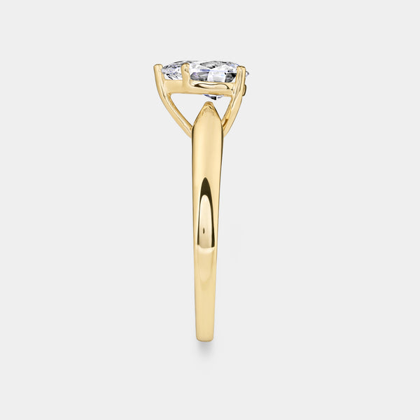 1 Carat Lab-Grown Diamond Pear-Shaped Classic Solitaire Ring — GILDED New York