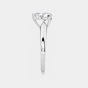 Gilded 1 Carat Lab-Grown Diamond Pear-Shaped Cathedral Solitaire Ring