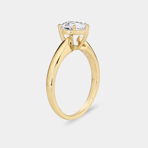 1 Carat Lab-Grown Diamond Pear-Shaped Classic Solitaire Ring — GILDED New York