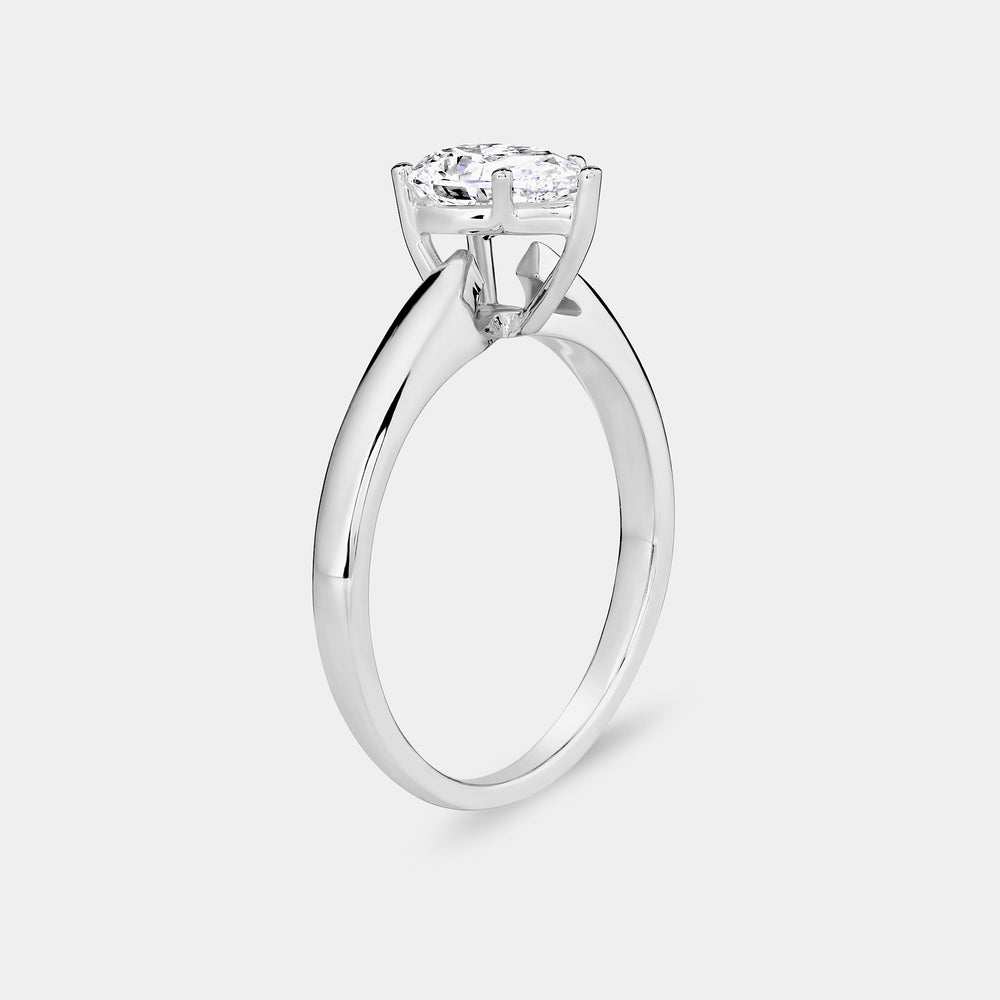 Gilded 1 Carat Lab-Grown Diamond Pear-Shaped Cathedral Solitaire Ring