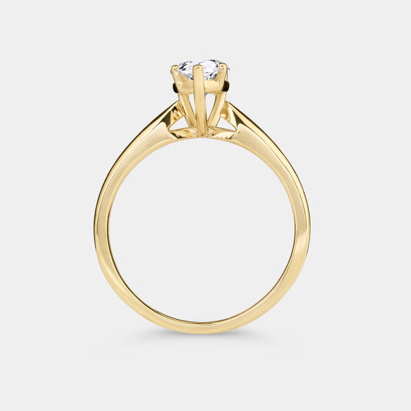 1 Carat Lab-Grown Diamond Pear-Shaped Classic Solitaire Ring — GILDED New York