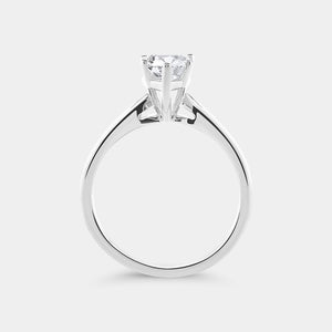 Gilded 1 and 1/2 Carat Lab-Grown Diamond Pear-Shaped Classic Solitaire Ring