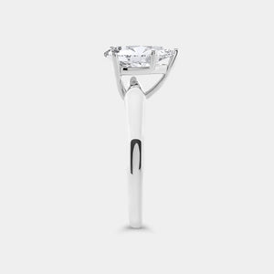 Gilded 1 and 1/2 Carat Lab-Grown Diamond Pear-Shaped Classic Solitaire Ring