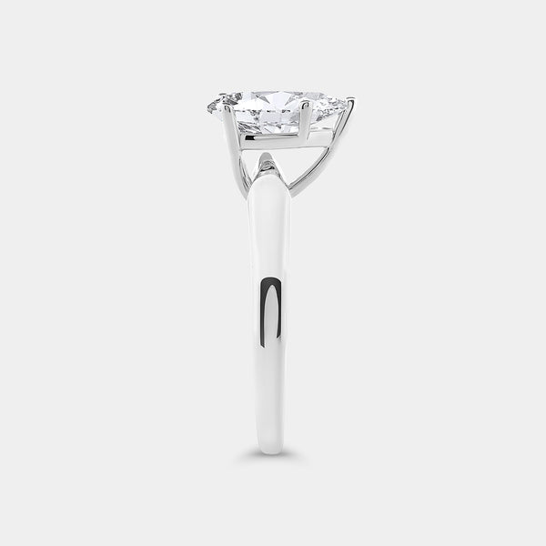 1 and 1/2 Carat Lab-Grown Diamond Pear-Shaped Classic Solitaire Ring — GILDED New York