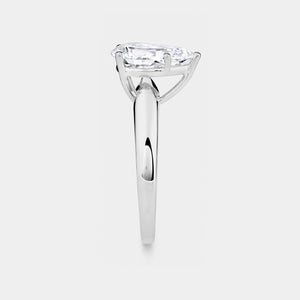 Gilded 2 Carat Lab-Grown Diamond Pear-Shaped Classic Solitaire Ring