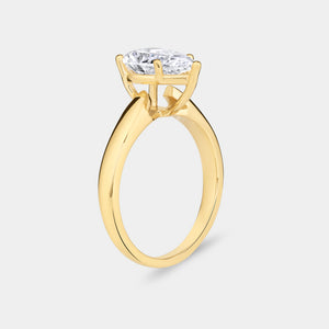 Gilded 2 Carat Lab-Grown Diamond Pear-Shaped Classic Solitaire Ring