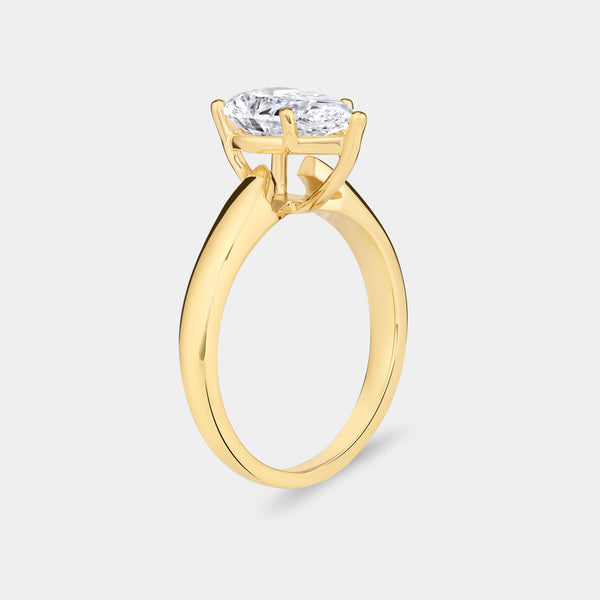 2 Carat Lab-Grown Diamond Pear-Shaped Classic Solitaire Ring — GILDED New York