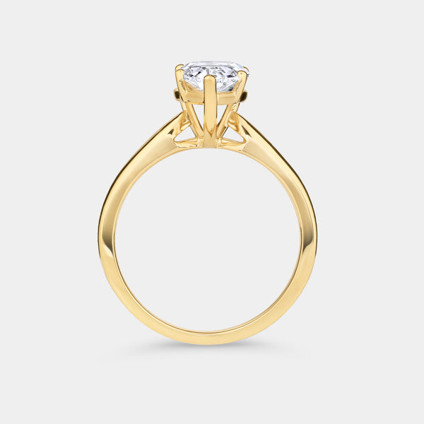 2 Carat Lab-Grown Diamond Pear-Shaped Classic Solitaire Ring — GILDED New York