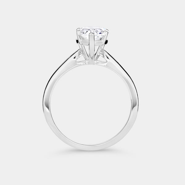 2 Carat Lab-Grown Diamond Pear-Shaped Classic Solitaire Ring — GILDED New York