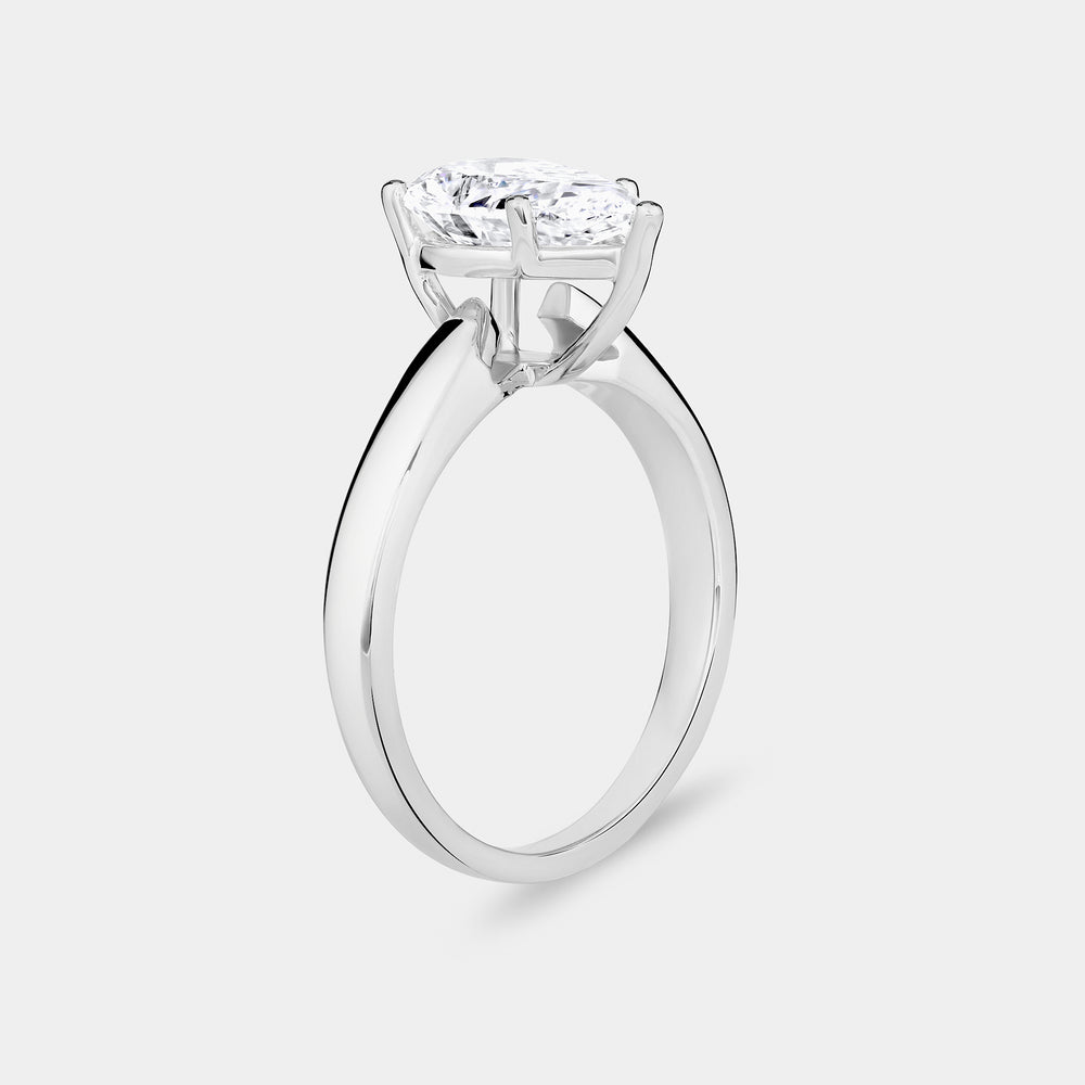 Gilded 2 Carat Lab-Grown Diamond Pear-Shaped Classic Solitaire Ring