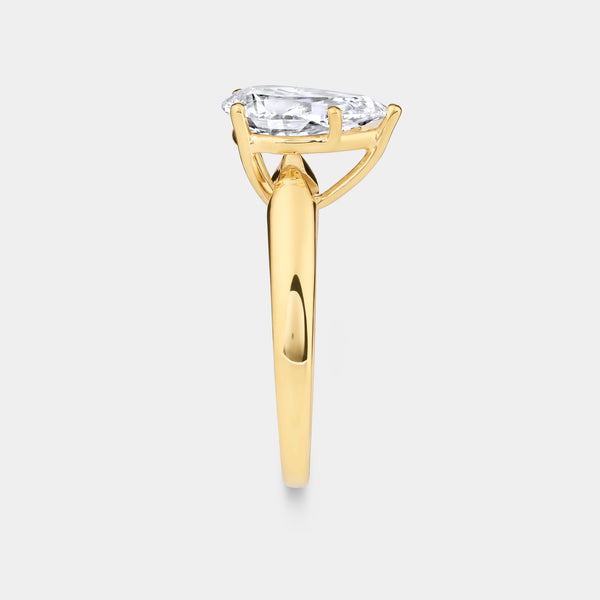 2 Carat Lab-Grown Diamond Pear-Shaped Classic Solitaire Ring — GILDED New York