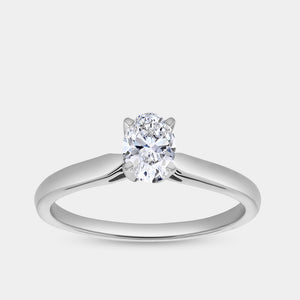 Gilded 1/2 Carat Lab-Grown Diamond Oval-Shaped Classic Solitaire Ring