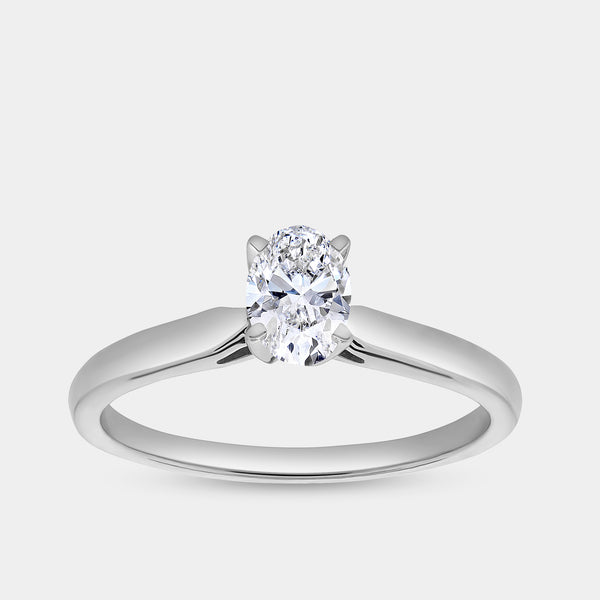 1/2 Carat Lab-Grown Diamond Oval-Shaped Classic Solitaire Ring — GILDED New York