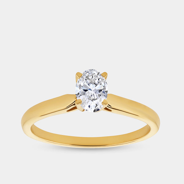 1/2 Carat Lab-Grown Diamond Oval-Shaped Classic Solitaire Ring — GILDED New York