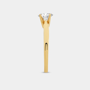 Gilded 1/2 Carat Lab-Grown Diamond Oval-Shaped Classic Solitaire Ring