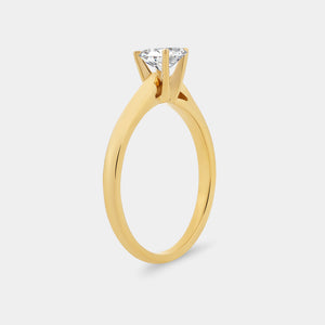 Gilded 1/2 Carat Lab-Grown Diamond Oval-Shaped Classic Solitaire Ring