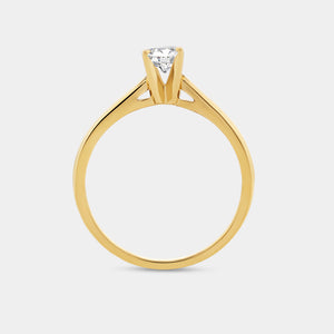 Gilded 1/2 Carat Lab-Grown Diamond Oval-Shaped Classic Solitaire Ring