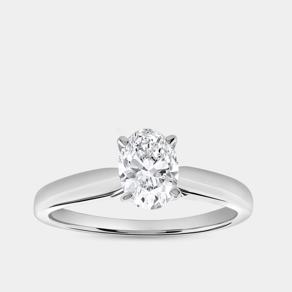 3/4 Carat Lab-Grown Diamond Oval-Shaped Classic Solitaire Ring — GILDED New York