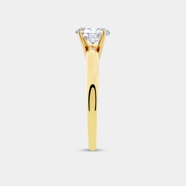 3/4 Carat Lab-Grown Diamond Oval-Shaped Classic Solitaire Ring — GILDED New York