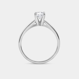 Gilded 3/4 Carat Lab-Grown Diamond Oval-Shaped Classic Solitaire Ring