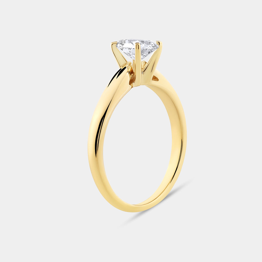 Gilded 3/4 Carat Lab-Grown Diamond Oval-Shaped Classic Solitaire Ring