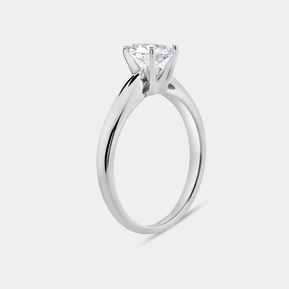 Gilded 3/4 Carat Lab-Grown Diamond Oval-Shaped Cathedral Solitaire Ring