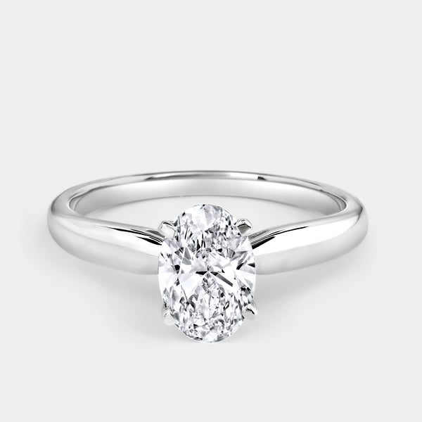 1 Carat Lab-Grown Diamond Oval-Shaped Classic Solitaire Ring — GILDED New York